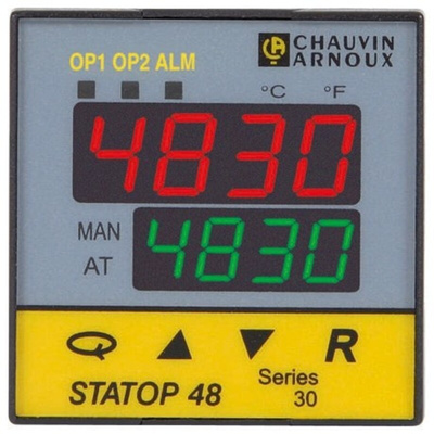 Pyro Controle STATOP 48 PID Temperature Controller, 2 Output, 90 → 260 V ac Supply Voltage