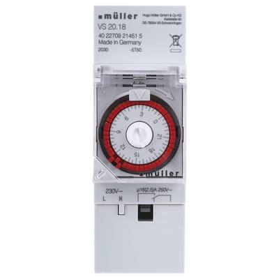 Muller Analogue DIN Rail Time Switch 230 V ac, 1-Channel