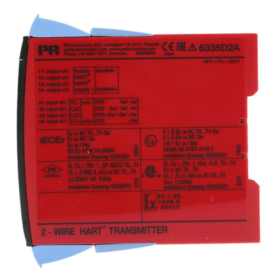 PR Electronics 6300 Temperature Transmitter Linear Resistance, RTD, Thermocouple, Voltage Input, 8 → 30 V dc