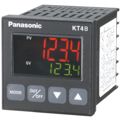 Panasonic KT4H Panel Mount PID Temperature Controller, 48 x 59.2mm 1 Input, 1 Output DC Current, 100 → 240 V ac