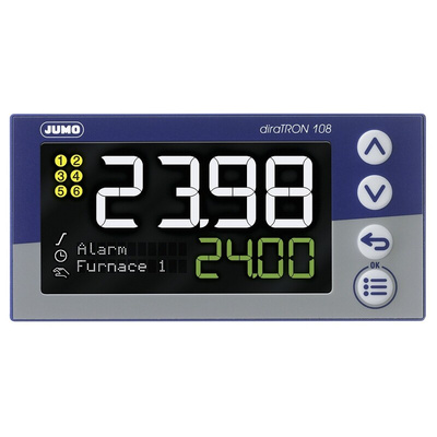 Jumo diraTRON Panel Mount PID Temperature Controller, 96 x 48mm 3 Input, 3 Output 2 Relay, 1 Logic, 20 → 30 V
