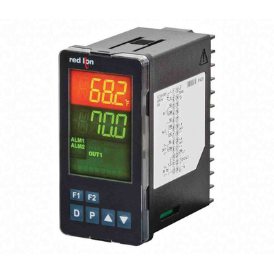 Red Lion PXU Panel Mount PID Temperature Controller, 48 x 95.8mm 2 Input, 2 Output Logic/SSR, Relay, 100 → 240 V