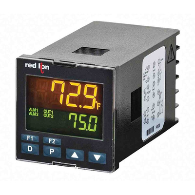 Red Lion PXU Panel Mount PID Temperature Controller, 48 x 48mm 2 Input, 2 Output 4-20 mA, Relay, 100 → 240 V ac