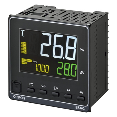 Omron E5AC Panel Mount PID Temperature Controller, 96 x 96mm 2 Input, 4 Output Relay, 240 V Supply Voltage