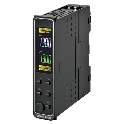 Omron E5DC DIN Rail PID Temperature Controller, 22.5mm 1 Input, 0 Output Voltage, 24 V ac/dc Supply Voltage