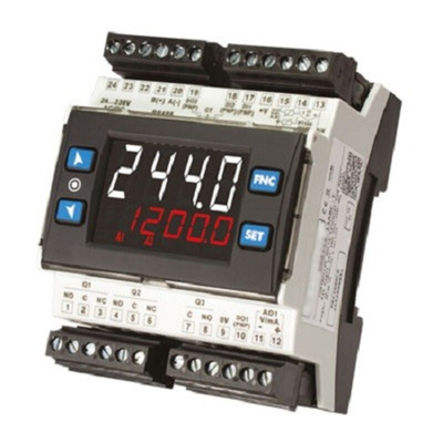 Wachendorff URDR DIN Rail PID Temperature Controller, 72 x 90 x 64mm 2 Input, 2 Output Analogue, SSR, 24 → 230 V