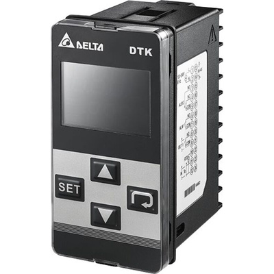 Delta Electronics DTK Panel Mount PID Temperature Controller, 48 x 96 (1/8 DIN)mm 1 Input, 2 Output Relay, 100 →