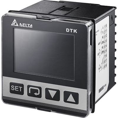 Delta Electronics DTK Panel Mount PID Temperature Controller, 72 x 72mm 1 Input, 2 Output Relay, 100 → 240 V