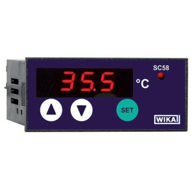 WIKA Model SC58 Panel Mount PID Temperature Controller, 62 x 28mm 1 Input, 1 Output Relay, 12 → 24 V Supply