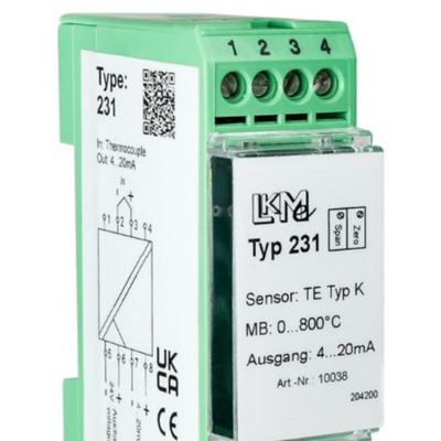 LKMelectronic LKM Temperature Transmitter Type B, Type E, Type J, Type K, Type L, Type N, Type S, Type T, Type U Input,
