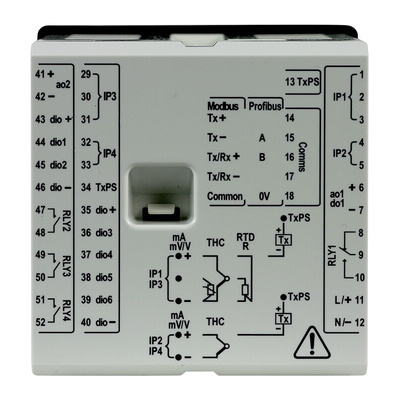ABB CM30 Controller, 97 x 97mm, 3 Output Analogue, Relay, 100 → 240 V ac Supply Voltage ON/OFF