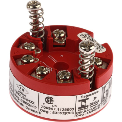 PR Electronics 5300 Temperature Transmitter Linear Resistance, RTD, Thermocouple, Voltage Input, 7.2 → 30 V dc