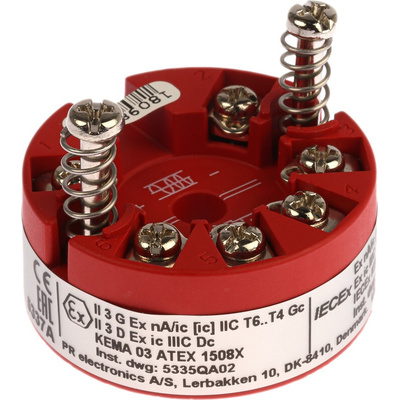 PR Electronics 5300 Temperature Transmitter Linear Resistance, RTD, Thermocouple, Voltage Input, 8 → 35 V dc