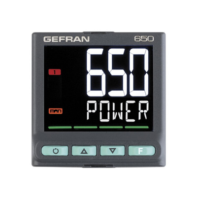 Gefran 650 PID Temperature Controller, 48 x 48mm, 3 Output Analogue, Relay, 100 → 240 V ac Supply Voltage