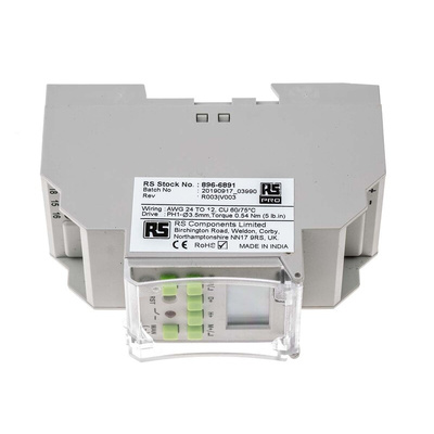 RS PRO Digital DIN Rail Time Switch 12 V dc, 1-Channel