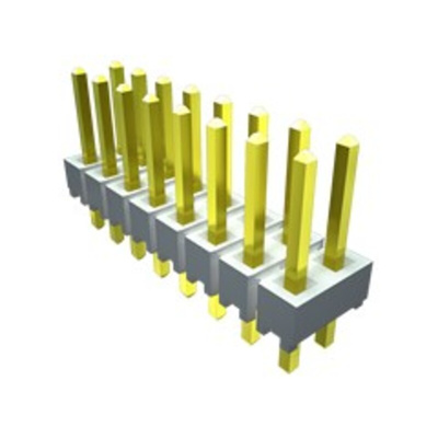 Samtec HTSW Series Straight Through Hole Pin Header, 10 Contact(s), 2.54mm Pitch, 2 Row(s), Unshrouded