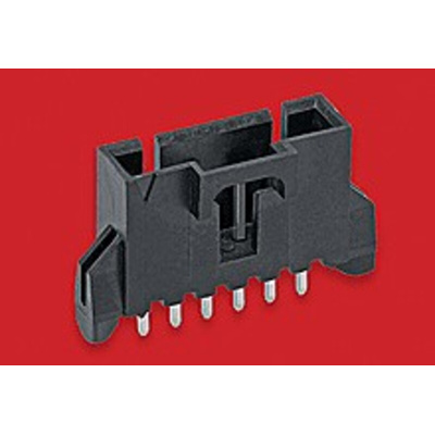 Molex SL Series Straight Through Hole PCB Header, 6 Contact(s), 2.54mm Pitch, 1 Row(s), Shrouded