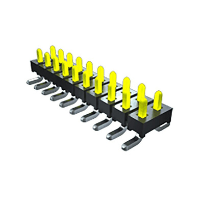 Samtec TMM Series Straight Surface Mount Pin Header, 6 Contact(s), 2.0mm Pitch, 2 Row(s), Unshrouded
