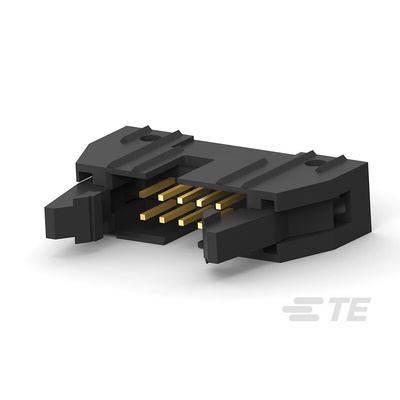 TE Connectivity AMP-LATCH Series Straight Through Hole PCB Header, 10 Contact(s), 2.54mm Pitch, 2 Row(s), Shrouded