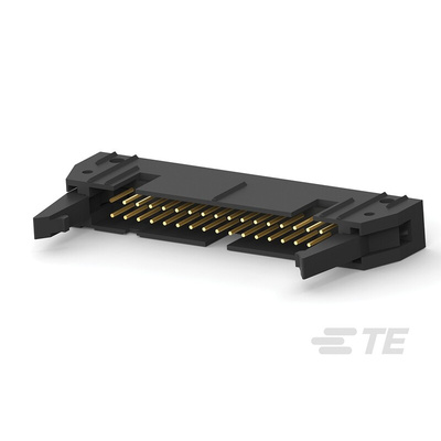 TE Connectivity AMP-LATCH Series Straight Through Hole PCB Header, 34 Contact(s), 2.54mm Pitch, 2 Row(s), Shrouded