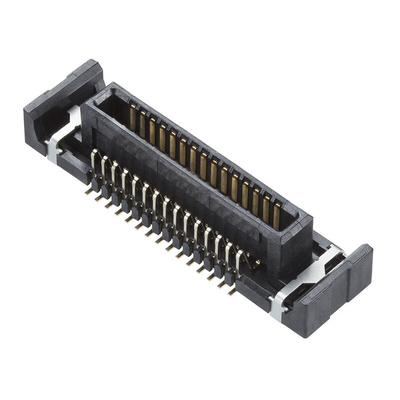 Molex SlimStack Series Vertical Surface Mount PCB Header, 40 Contact(s), 0.4mm Pitch, 2 Row(s), Shrouded