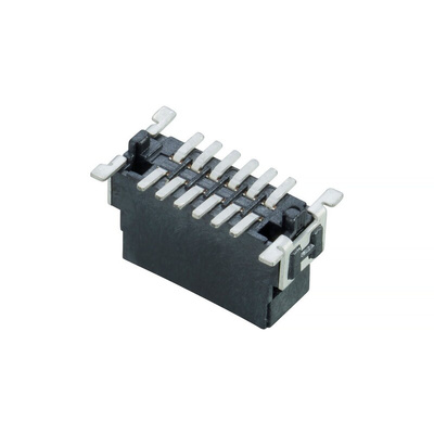 HARWIN M55-700 Series Vertical Surface Mount PCB Header, 12 Contact(s), 1.27mm Pitch, 2 Row(s), Shrouded