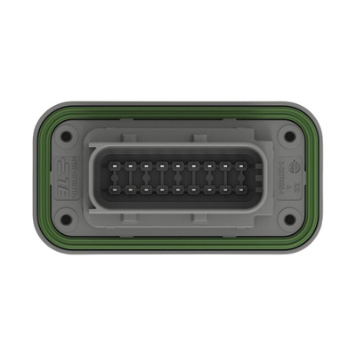 TE Connectivity 2-23774 Series Vertical Panel Mount PCB Header, 18 Contact(s), 6mm Pitch, 2 Row(s), Shrouded