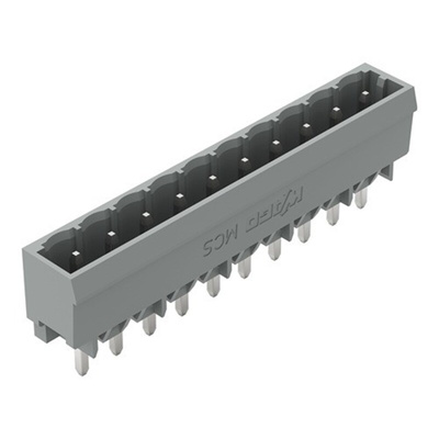 Wago 231 Series Straight PCB Mount PCB Header, 10 Contact(s), 5mm Pitch, 1 Row(s), Shrouded