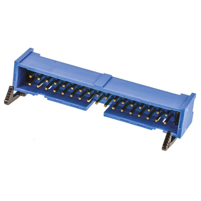 TE Connectivity AMP-LATCH Series Straight Through Hole PCB Header, 34 Contact(s), 2.54mm Pitch, 2 Row(s), Shrouded