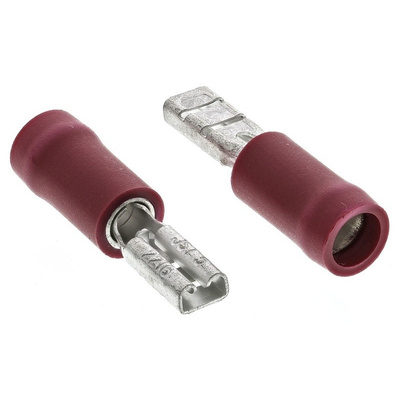 JST, FVDDF Red Insulated Spade Connector, 2.79 x 0.5mm Tab Size, 0.25mm² to 1.65mm²