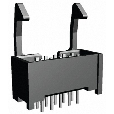 TE Connectivity AMP-LATCH Series Straight Through Hole PCB Header, 10 Contact(s), 2.54mm Pitch, 2 Row(s), Shrouded