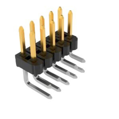 Samtec TSW Series Right Angle Through Hole Pin Header, 10 Contact(s), 2.54mm Pitch, 2 Row(s), Unshrouded