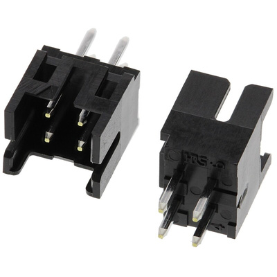 Hirose DF11 Series Straight Through Hole PCB Header, 4 Contact(s), 2.0mm Pitch, 2 Row(s), Shrouded