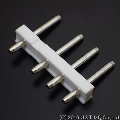 JST V Series Top Entry Through Hole Pin Header, 4 Contact(s), 5.0mm Pitch, 1 Row(s), Unshrouded