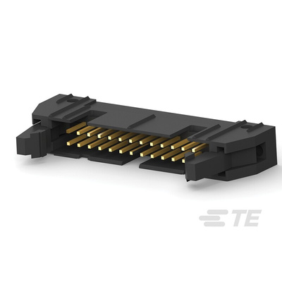 TE Connectivity AMP-LATCH Series Straight Through Hole PCB Header, 26 Contact(s), 2.54mm Pitch, 2 Row(s), Shrouded