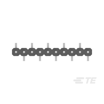 TE Connectivity AMPMODU Series Straight Surface Mount Pin Header, 10 Contact(s), 2.0mm Pitch, 1 Row(s), Unshrouded