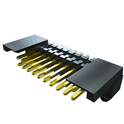 Samtec FSH Series Right Angle PCB Header, 10 Contact(s), 1.27mm Pitch, 2 Row(s), Shrouded