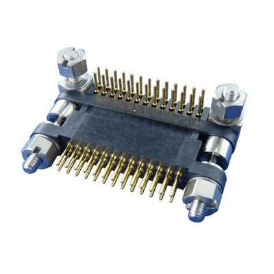 Amphenol Socapex MHDAS Series Straight PCB Header, 60 Contact(s), 1.27mm Pitch, 2 Row(s), Shrouded