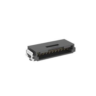ERNI MiniBridge Series Right Angle Surface Mount PCB Header, 10 Contact(s), 1.27mm Pitch, 1 Row(s), Shrouded