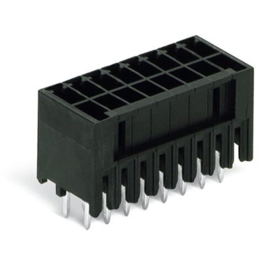 Wago 713 Series Series Straight PCB Header, 8 Contact(s), 5mm Pitch, 2 Row(s)
