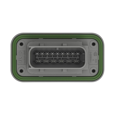 TE Connectivity 2-23781 Series Vertical Panel Mount PCB Header, 15 Contact(s), 6mm Pitch, 2 Row(s), Shrouded