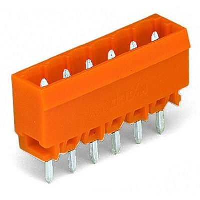Wago 231 Series Straight PCB Mount PCB Header, 6 Contact(s), 5.08mm Pitch, 1 Row(s), Shrouded