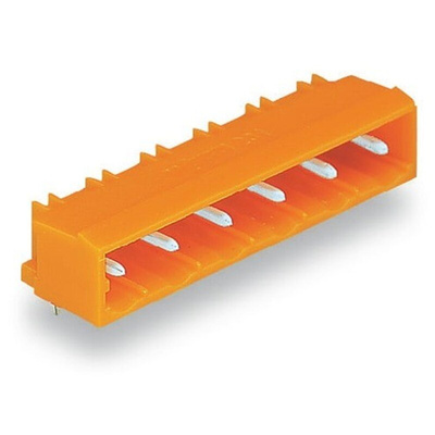 Wago 231 Series Angled PCB Mount PCB Header, 6 Contact(s), 7.62mm Pitch, 1 Row(s), Shrouded