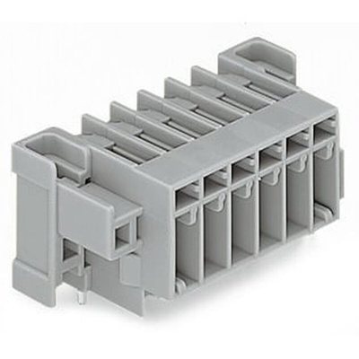 Wago 769 Series Angled PCB Mount PCB Header, 8 Contact(s), 5mm Pitch, 1 Row(s), Shrouded