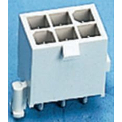 TE Connectivity Mini-Universal MATE-N-LOK Series Straight Through Hole PCB Header, 8 Contact(s), 4.14mm Pitch, 2