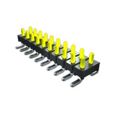 Samtec TMM Series Right Angle Through Hole Pin Header, 12 Contact(s), 2.0mm Pitch, 2 Row(s), Unshrouded