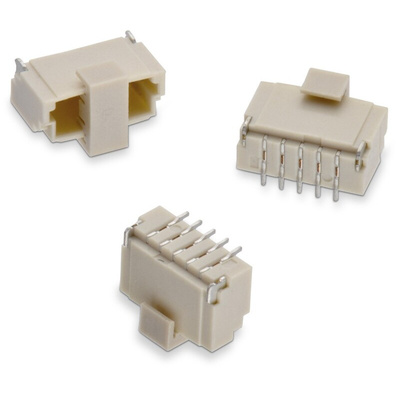 Wurth Elektronik WR-WTB Series Straight Surface Mount PCB Header, 5 Contact(s), 1.0mm Pitch, 1 Row(s), Shrouded