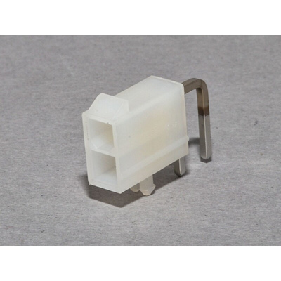 Molex Mini-Fit Jr. Series Right Angle Through Hole PCB Header, 2 Contact(s), 4.2mm Pitch, 2 Row(s), Shrouded