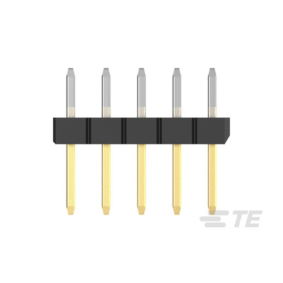 TE Connectivity AMPMODU Series Straight Through Hole Pin Header, 5 Contact(s), 2.0mm Pitch, 1 Row(s), Unshrouded