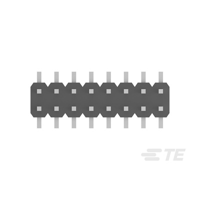 TE Connectivity AMPMODU Series Straight Surface Mount Pin Header, 14 Contact(s), 2.0mm Pitch, 2 Row(s), Unshrouded